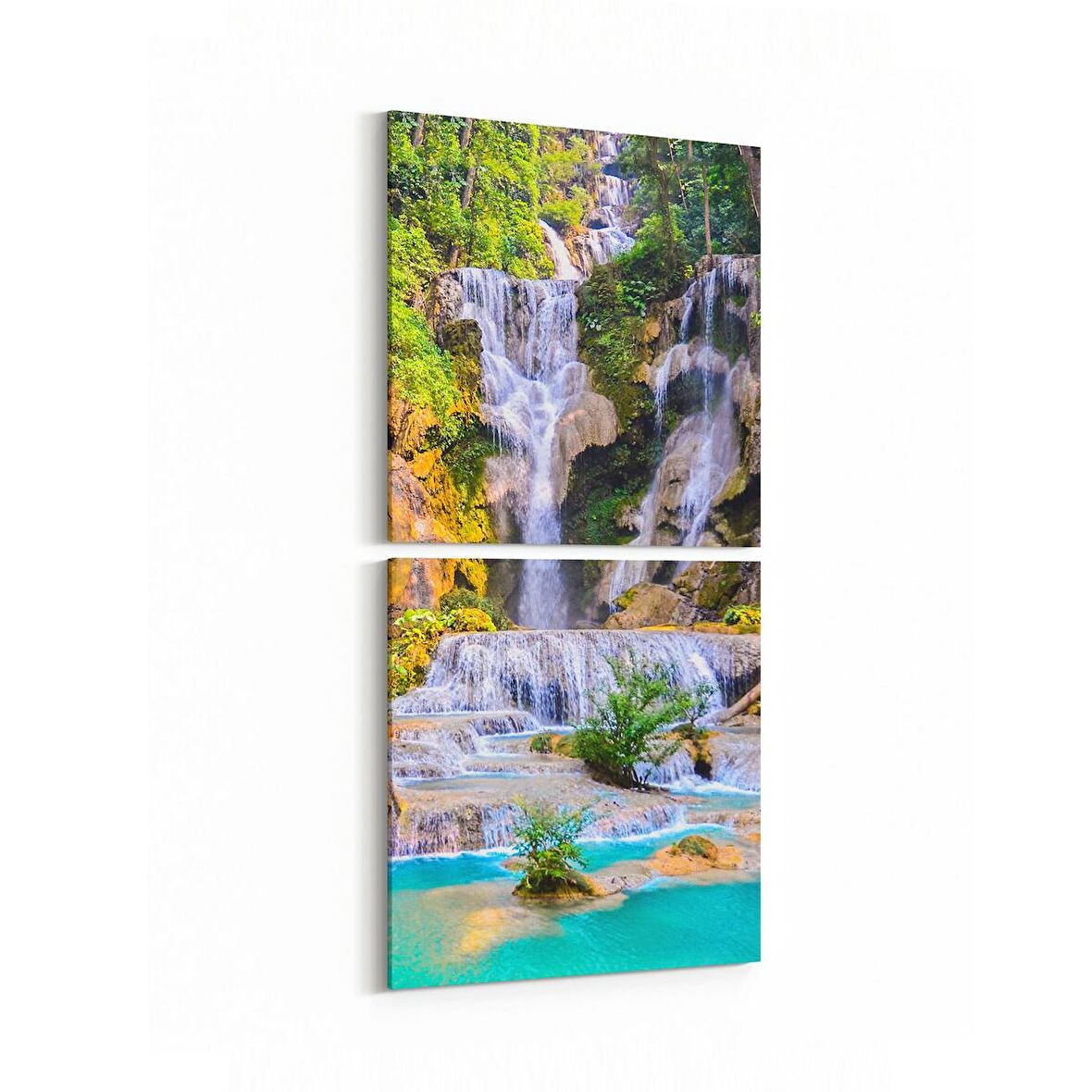 Olla 13199K2D Doğa / Manzara Görseli Kare 2'li Dikey Kanvas Tablo (Ölçü: 30X65)