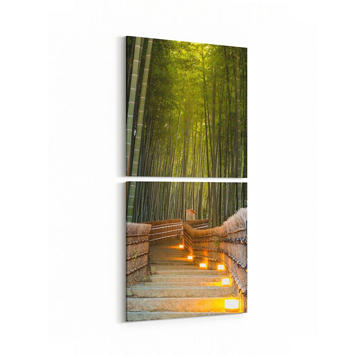 Olla 14097K2D Doğa / Manzara Görseli Kare 2'li Dikey Kanvas Tablo (Ölçü: 30X65)