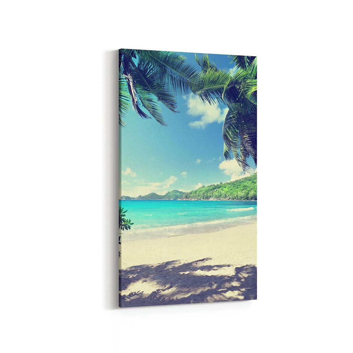 Olla 16444DD Kumsal / Sahil Görseli Dikey Dar Kanvas Tablo (Ölçü: 40X80)