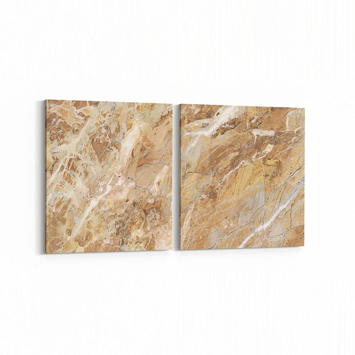 Olla 16696K2Y Mermer Desen Görsel Kare 2'li Yatay Kanvas Tablo (Ölçü: 145X70)
