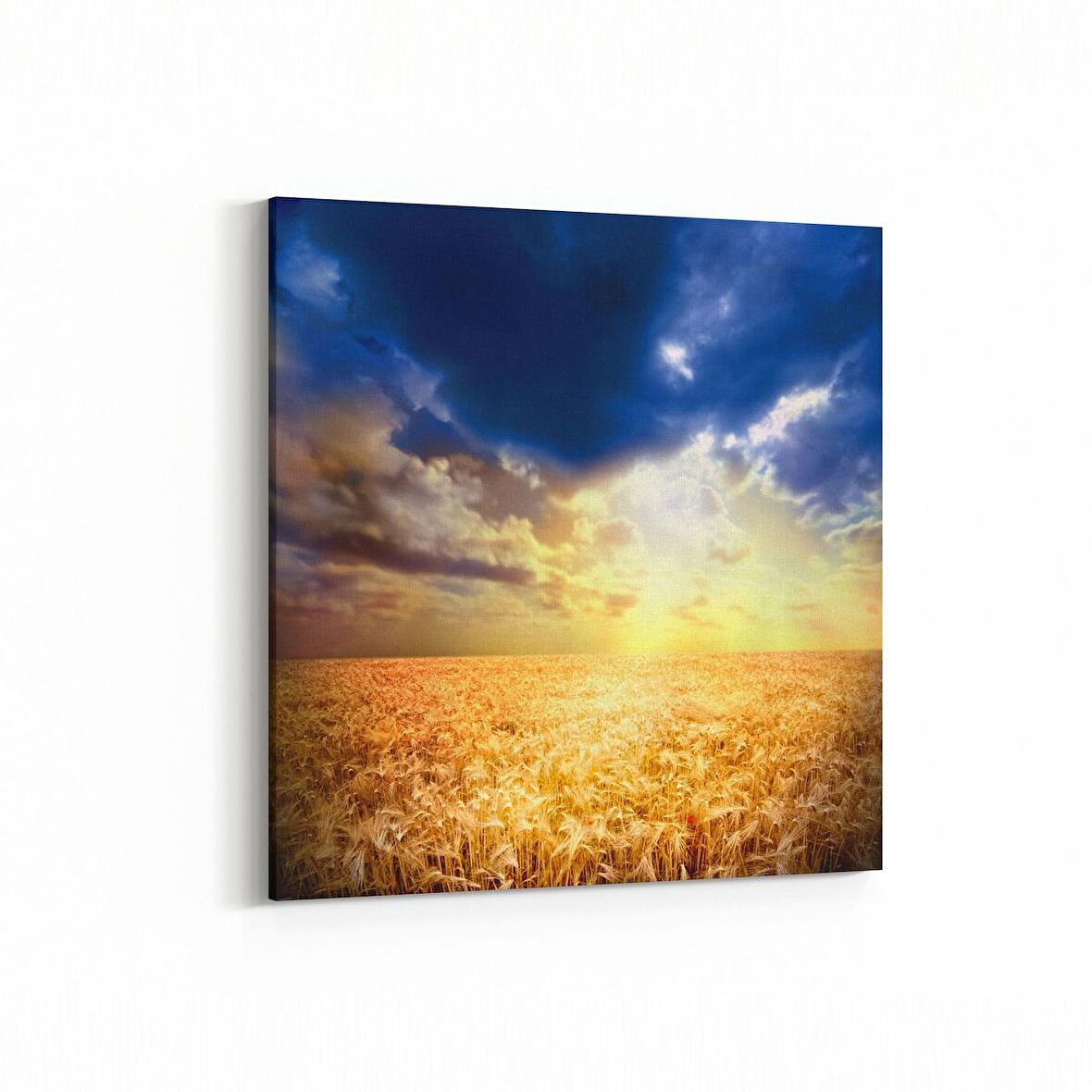 Olla 16136K Günbatımı Görseli Kare Kanvas Tablo (Ölçü: 25X25)