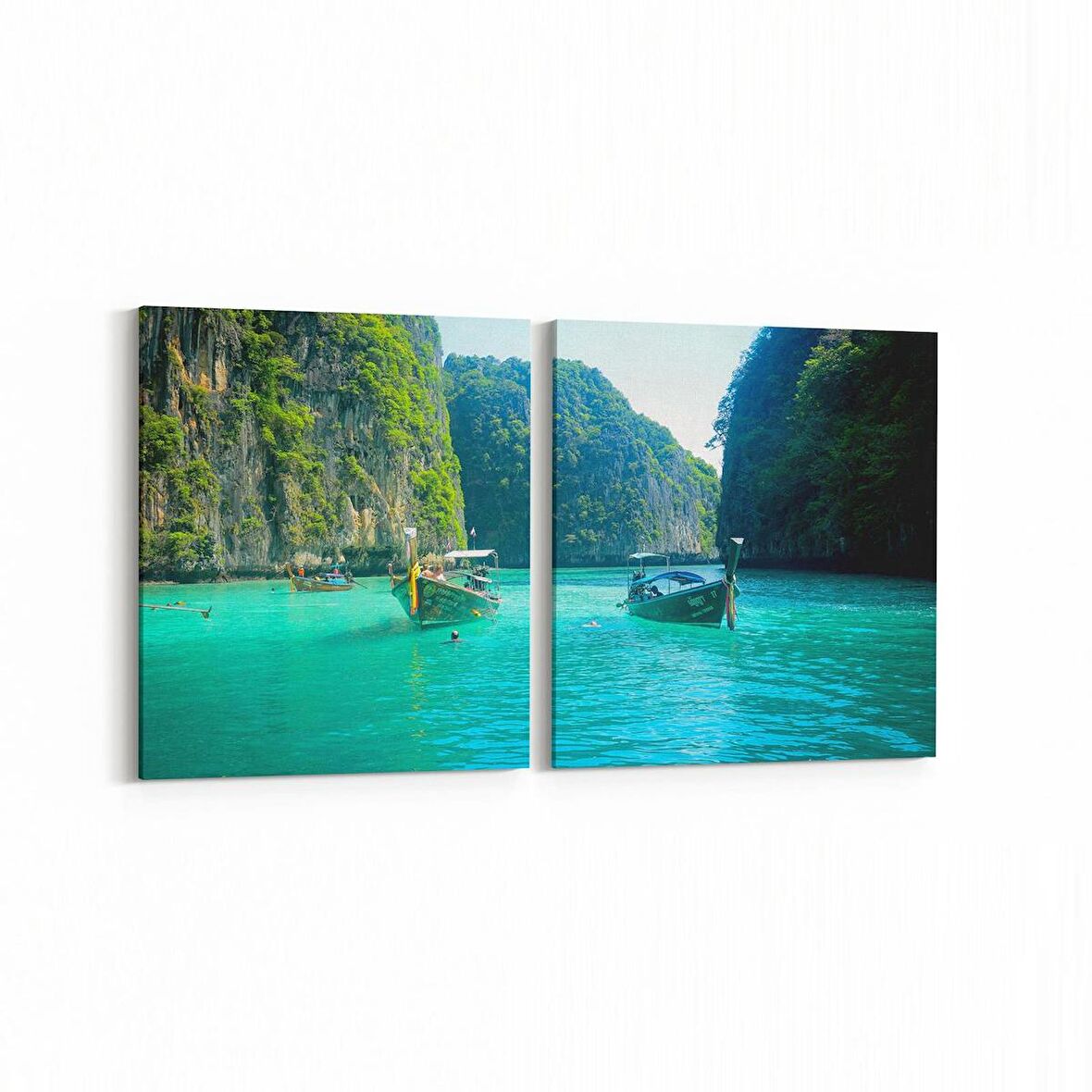 Olla 13422K2Y Doğa / Manzara Görseli Kare 2'li Yatay Kanvas Tablo (Ölçü: 65X30)