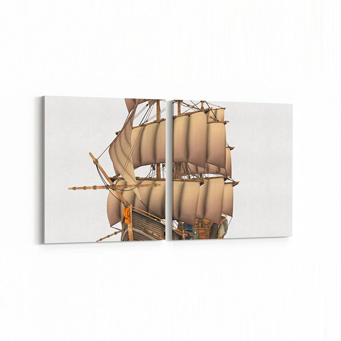 Olla 12398K2Y Araç Görseli Kare 2'li Yatay Kanvas Tablo (Ölçü: 145X70)