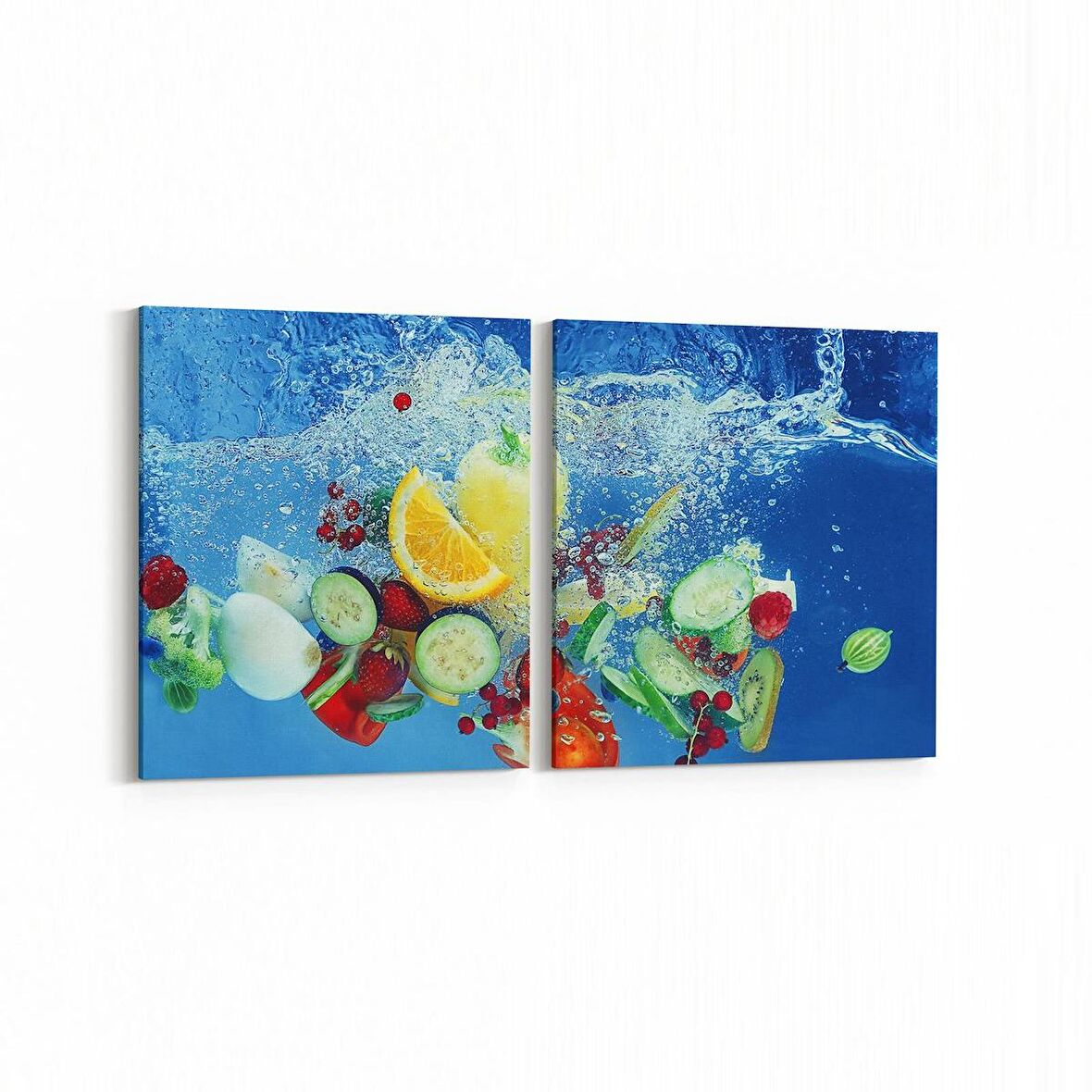 Olla 15213K2Y Gıda Görseli Kare 2'li Yatay Kanvas Tablo (Ölçü: 145X70)