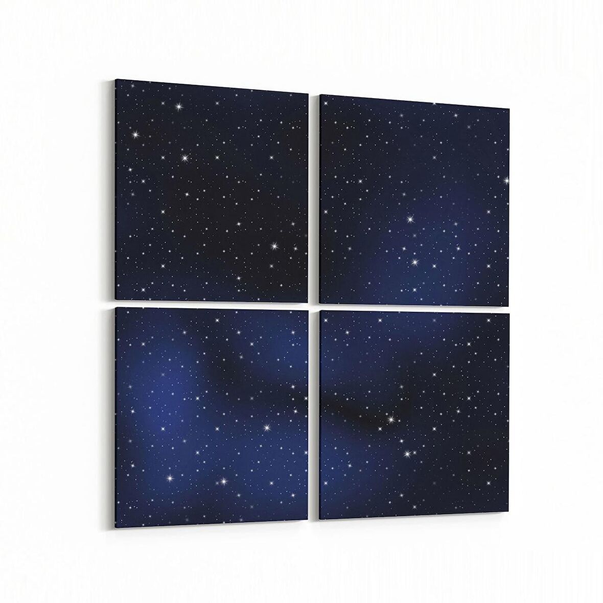 Olla 14810K4 Gece Gökyüzü Görseli Kare 4'lü Kanvas Tablo (Ölçü: 145X145)