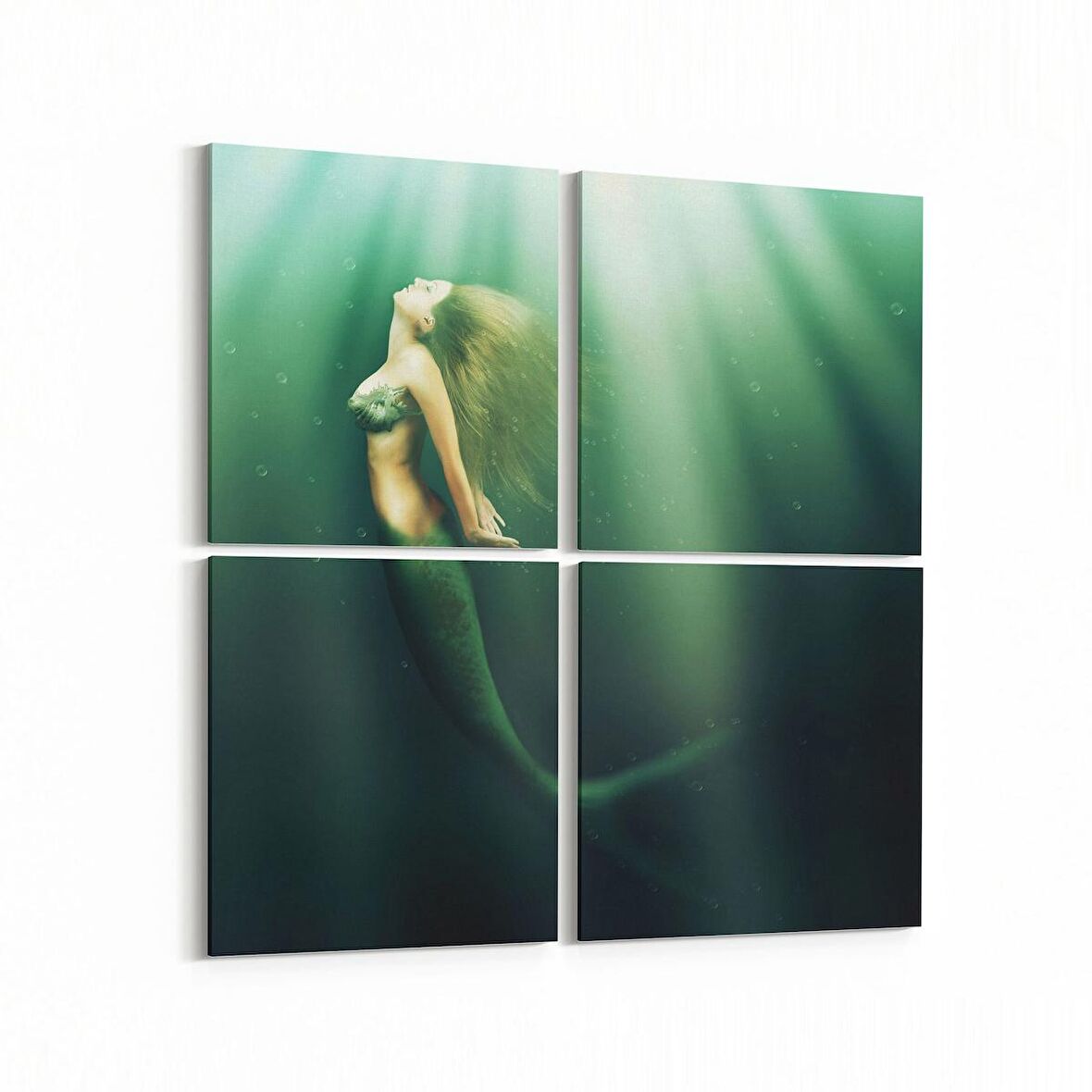 Olla 12909K4 Deniz / Okyanus Görseli Kare 4'lü Kanvas Tablo (Ölçü: 65X65)