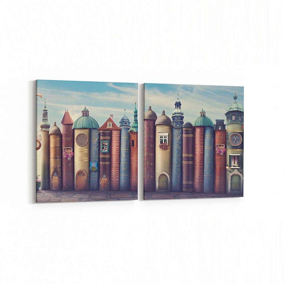 Olla 12730K2Y Çocuk Odası Görseli 2'li Yatay Kanvas Tablo (Ölçü: 85X40)