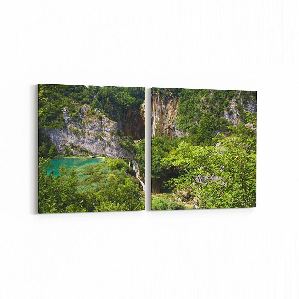 Olla 13587K2Y Doğa / Manzara Görseli Kare 2'li Yatay Kanvas Tablo (Ölçü: 125X60)