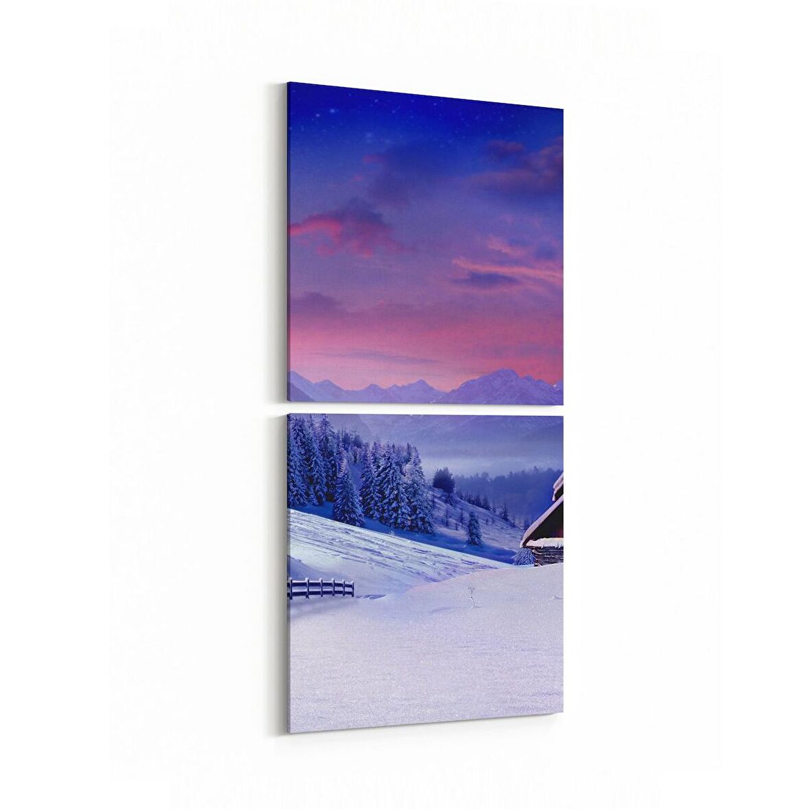 Olla 18590KD Yapı Görseli Kare 2'li Dikey Kanvas Tablo (Ölçü: 30X65)