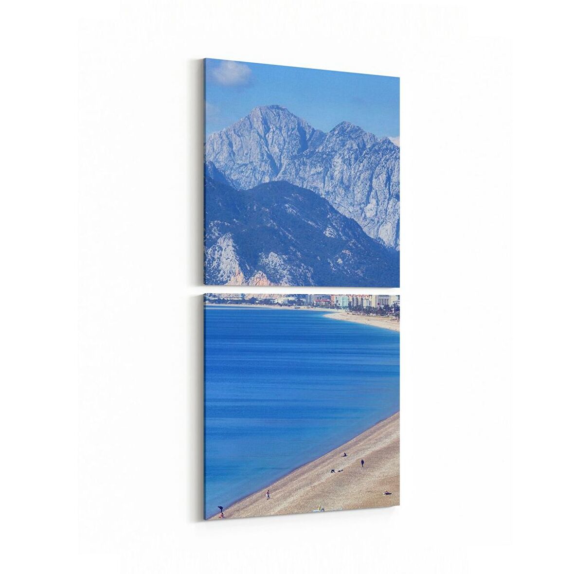 Olla 16415K2D Kumsal / Sahil Görseli Kare 2'li Dikey Kanvas Tablo (Ölçü: 30X65)