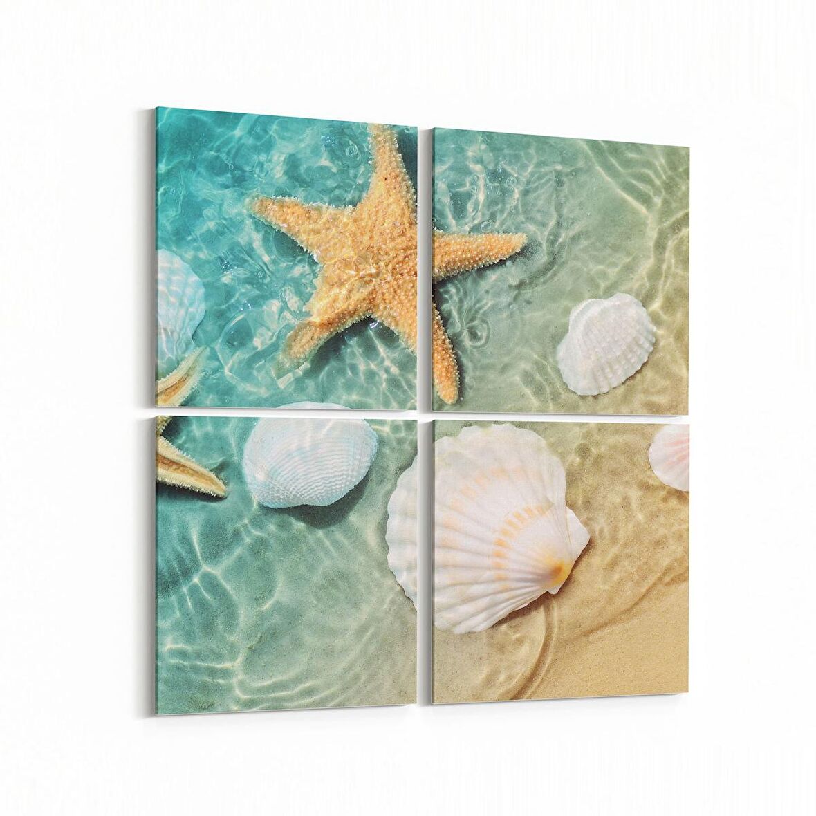 Olla 16362K4 Kumsal / Sahil Görseli Kare 4'lü Kanvas Tablo (Ölçü: 145X145)