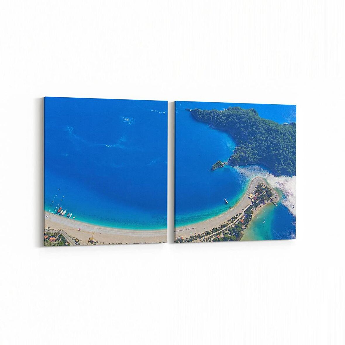 Olla 13274K2Y Doğa / Manzara Görseli Kare 2'li Yatay Kanvas Tablo (Ölçü: 145X70)