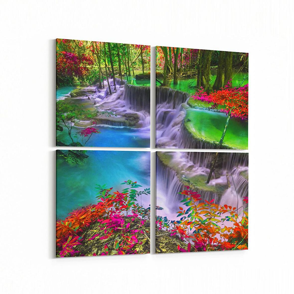 Olla 14476K4 Doğa / Manzara Görseli Kare 4'lü Kanvas Tablo (Ölçü: 65X65)