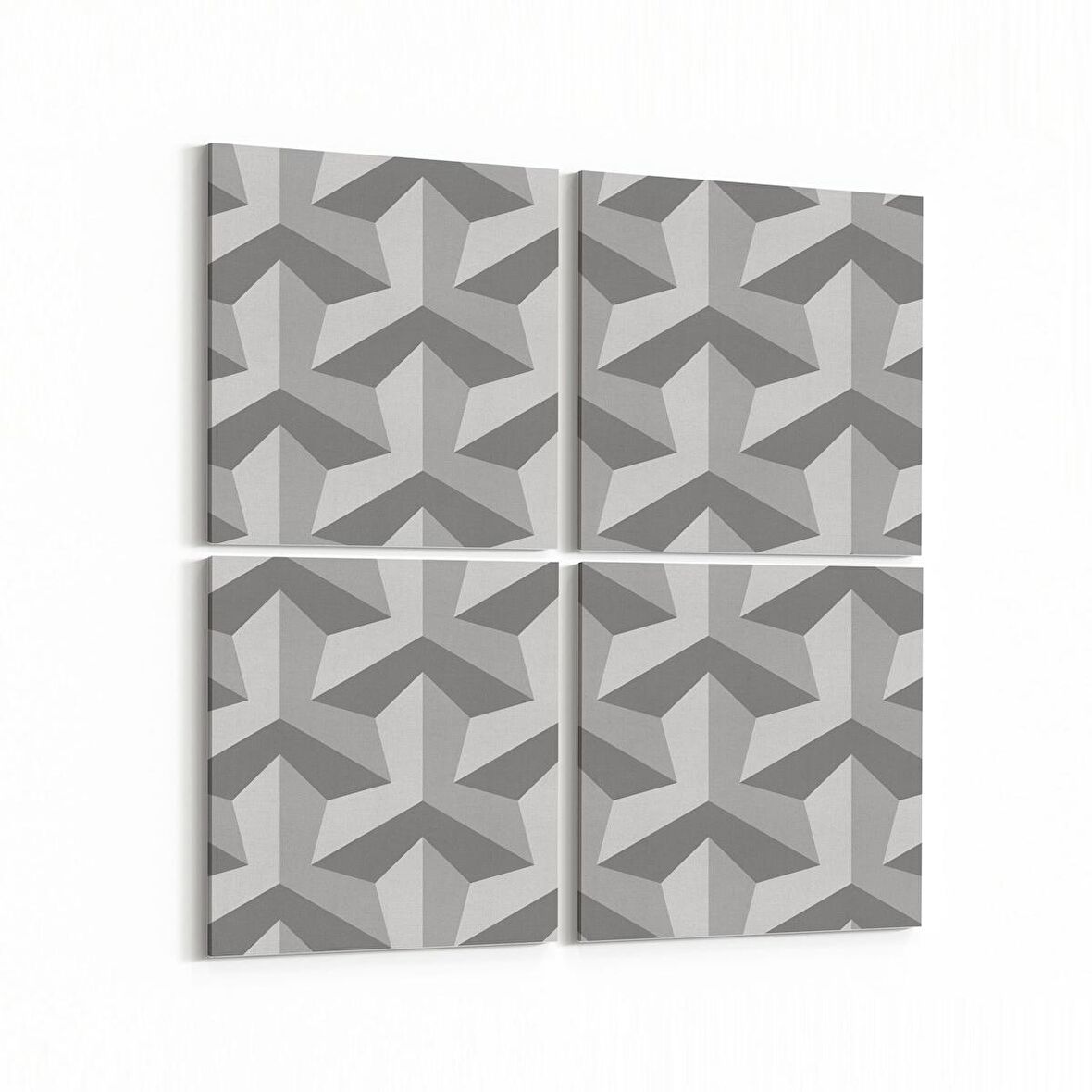 Olla 14944K4 Geometrik Desen Görseli Kare 4'lü Kanvas Tablo (Ölçü: 65X65)