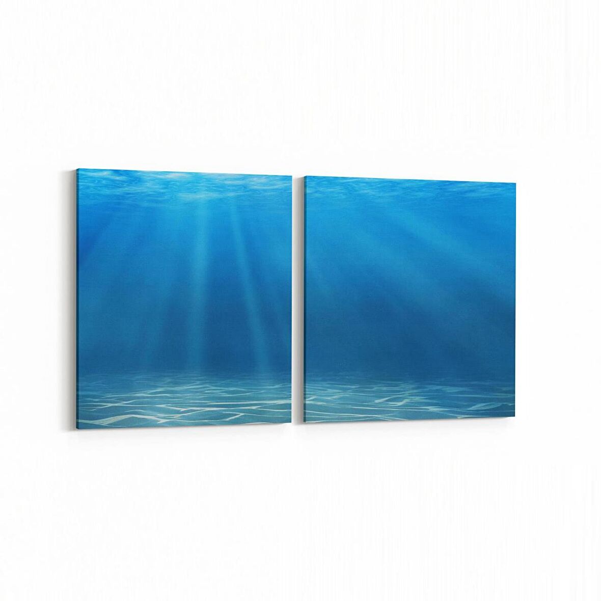 Olla 12904K2Y Deniz / Okyanus Görseli Kare 2'li Yatay Kanvas Tablo (Ölçü: 65X30)