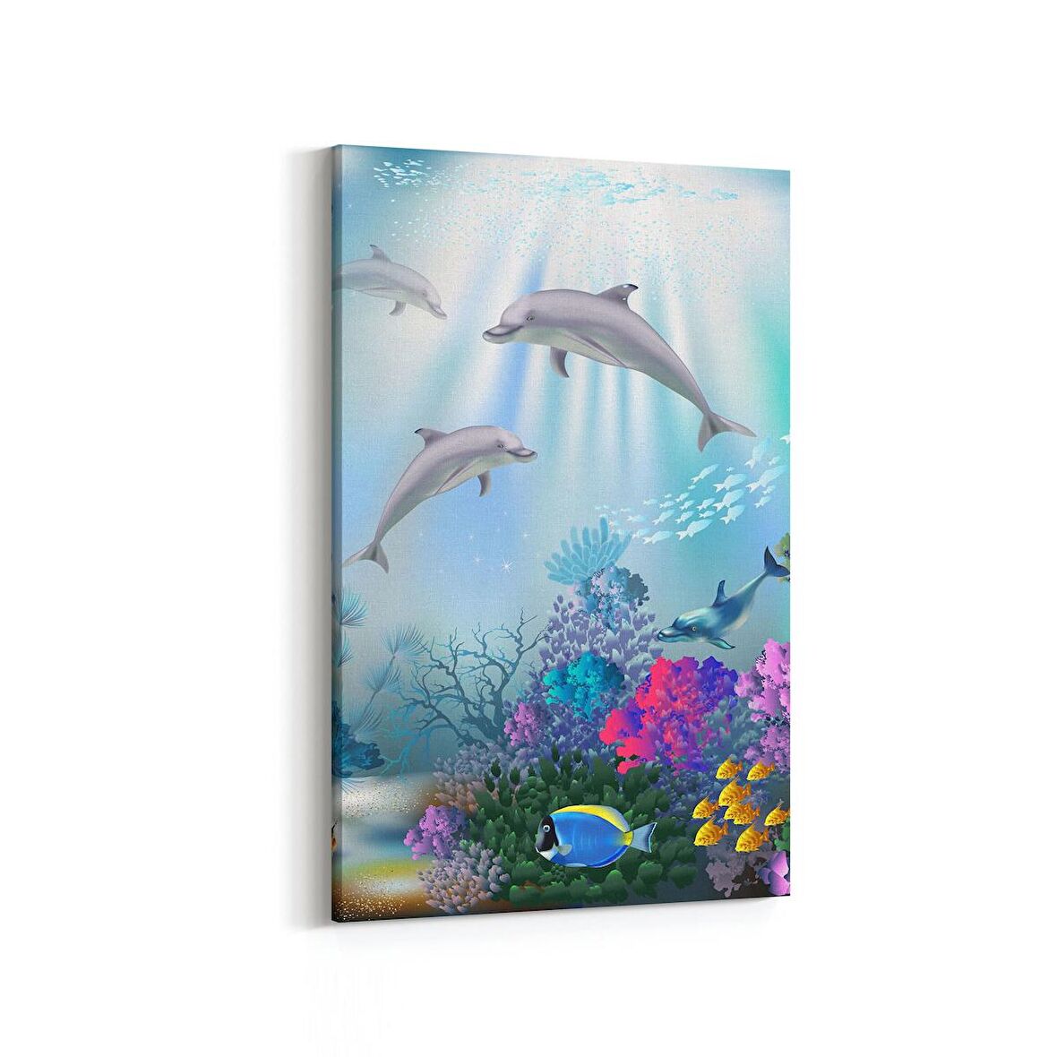 Olla 12134D Akvaryum / Balık Görseli Dikey Kanvas Tablo (Ölçü: 60X90)