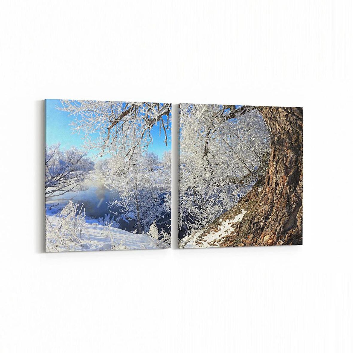 Olla 13786K2Y Doğa / Manzara Görseli Kare 2'li Yatay Kanvas Tablo (Ölçü: 125X60)