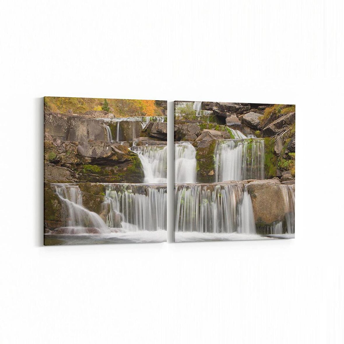 Olla 14154K2Y Doğa / Manzara Görseli Kare 2'li Yatay Kanvas Tablo (Ölçü: 125X60)