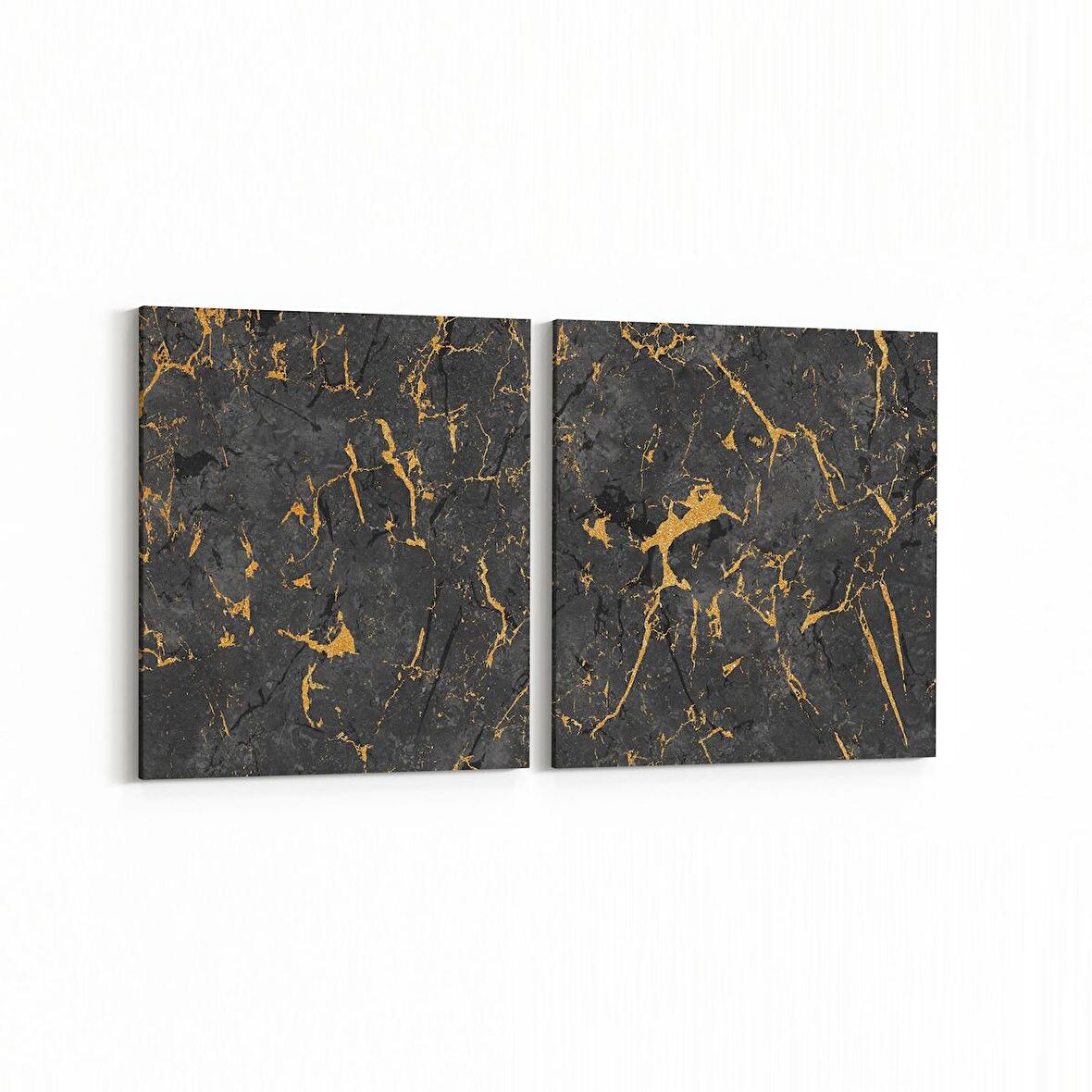 Olla 16678K2Y Mermer Desen Görsel Kare 2'li Yatay Kanvas Tablo (Ölçü: 145X70)