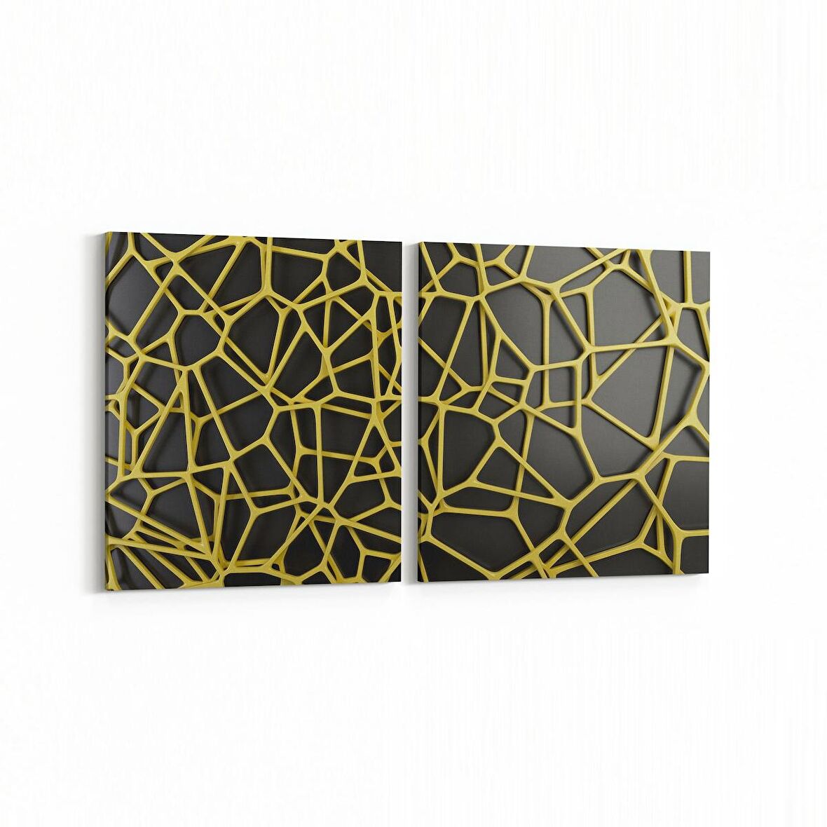 Olla 10292K2Y Abstract Görsel Kare 2'li Yatay Kanvas Tablo (Ölçü: 85X40)