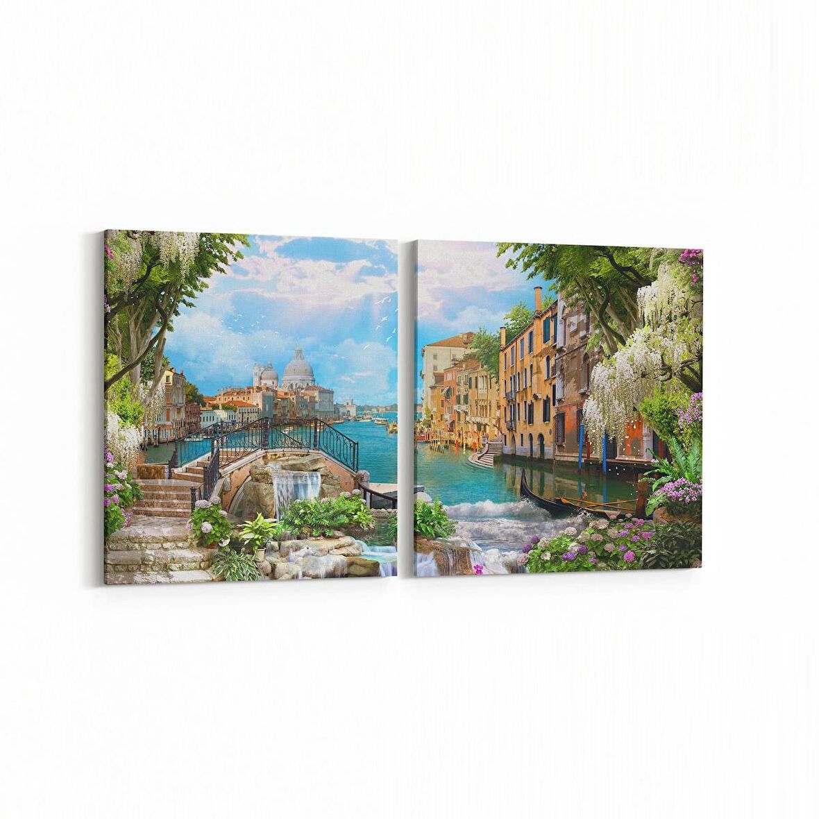 Olla 13629K2Y Doğa / Manzara Görseli Kare 2'li Yatay Kanvas Tablo (Ölçü: 125X60)