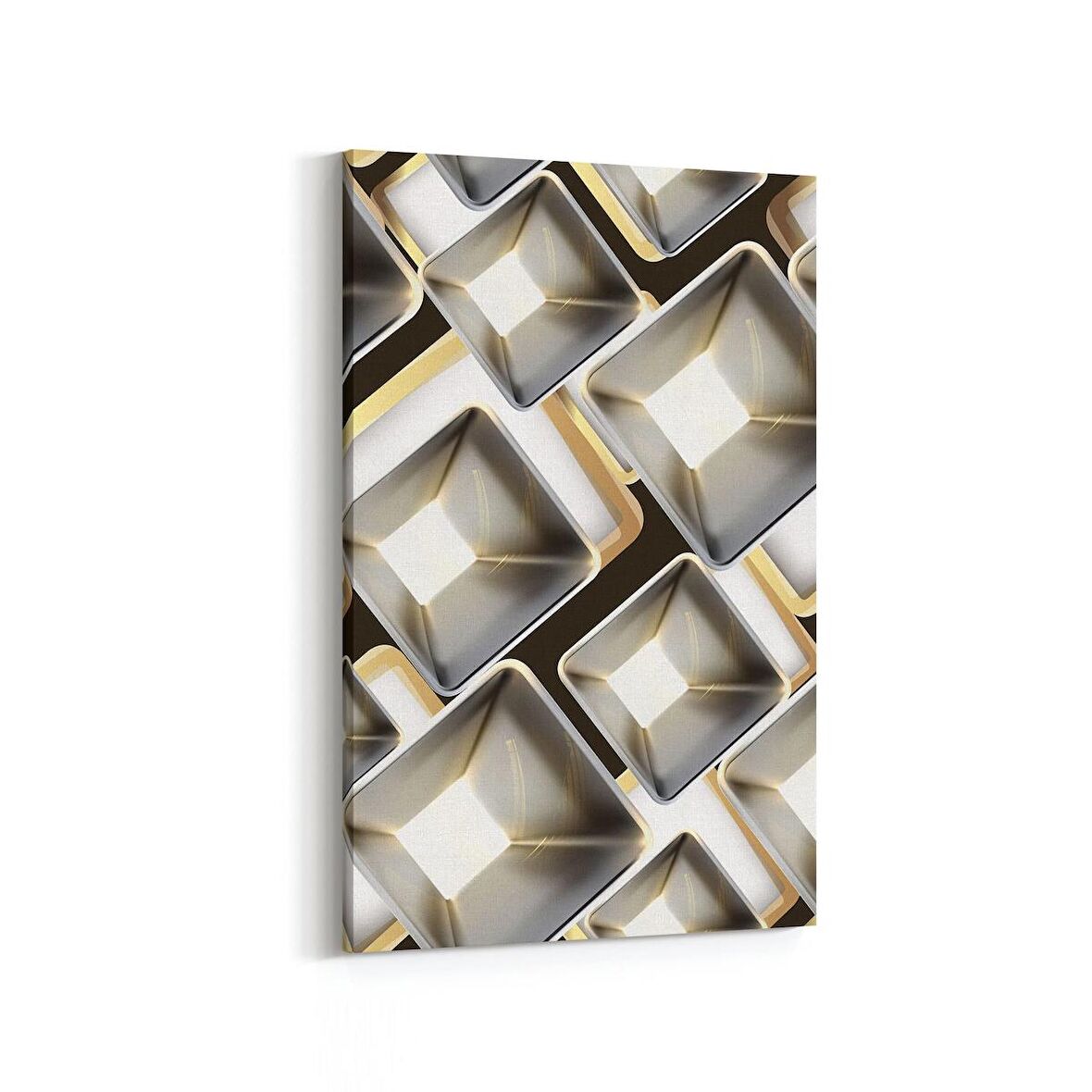 Olla 14887D Geometrik Desen Görseli Dikey Kanvas Tablo (Ölçü: 100X150)