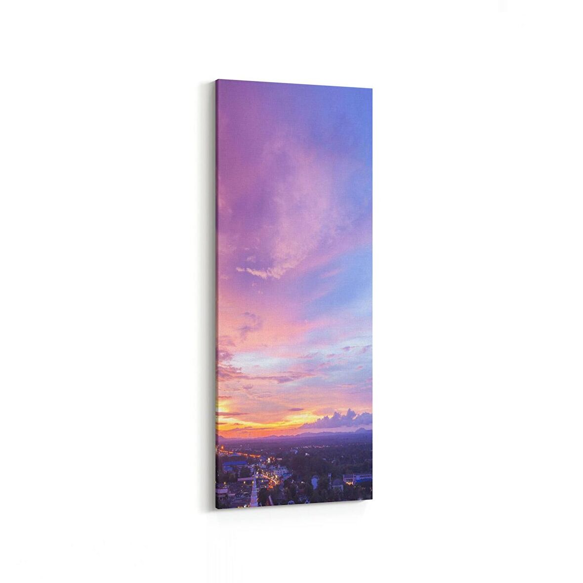 Olla 15927DI Günbatımı Görseli Dikey İnce Kanvas Tablo (Ölçü: 40X120)