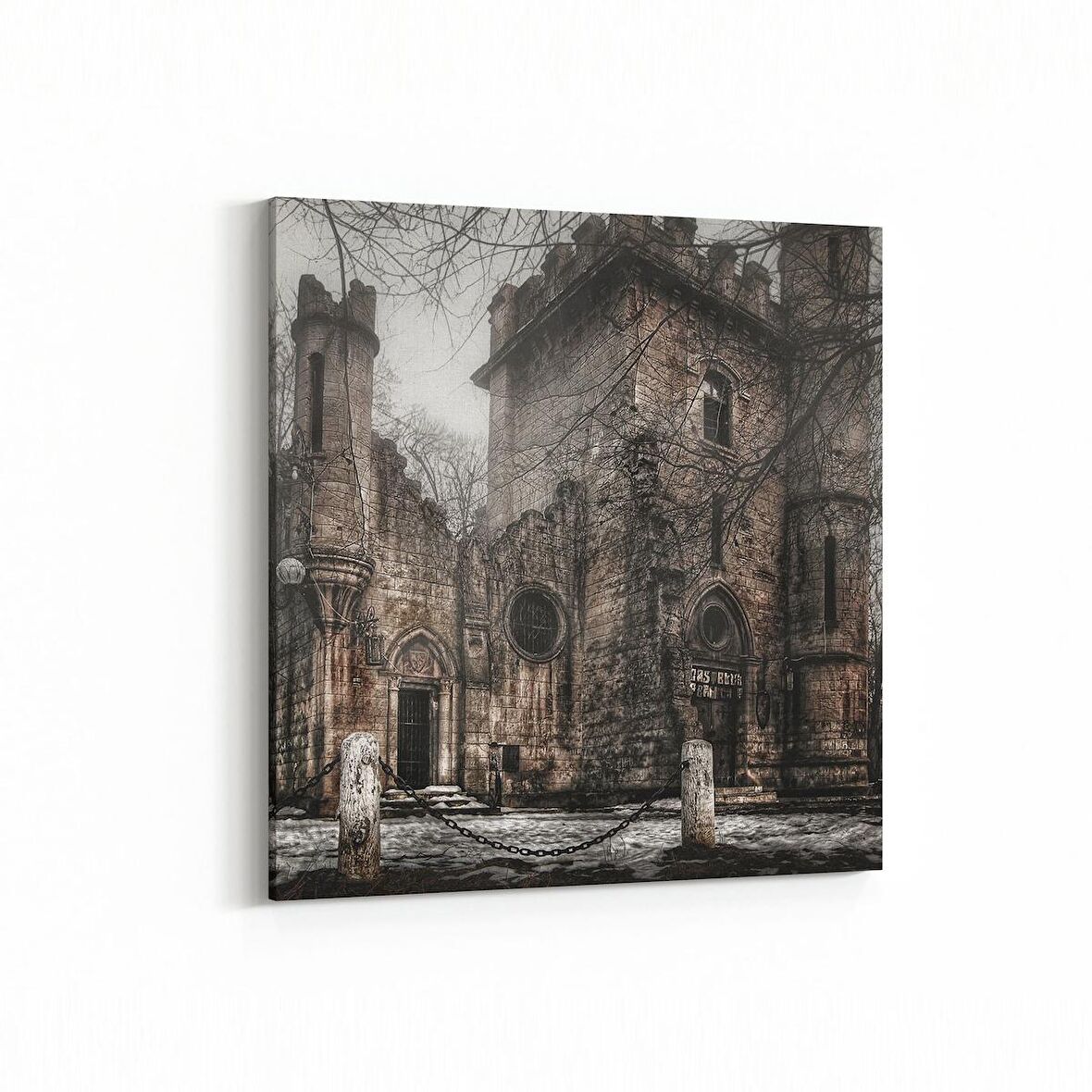 Olla 19016K Yapı Görseli Kare Kanvas Tablo (Ölçü: 25X25)