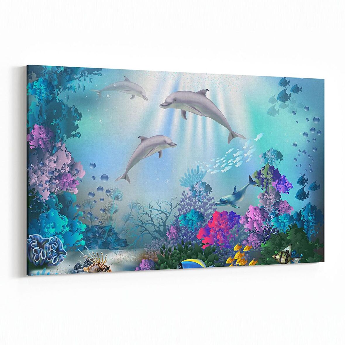 Olla 12134Y Akvaryum / Balık Görseli Yatay Kanvas Tablo (Ölçü: 30X20)