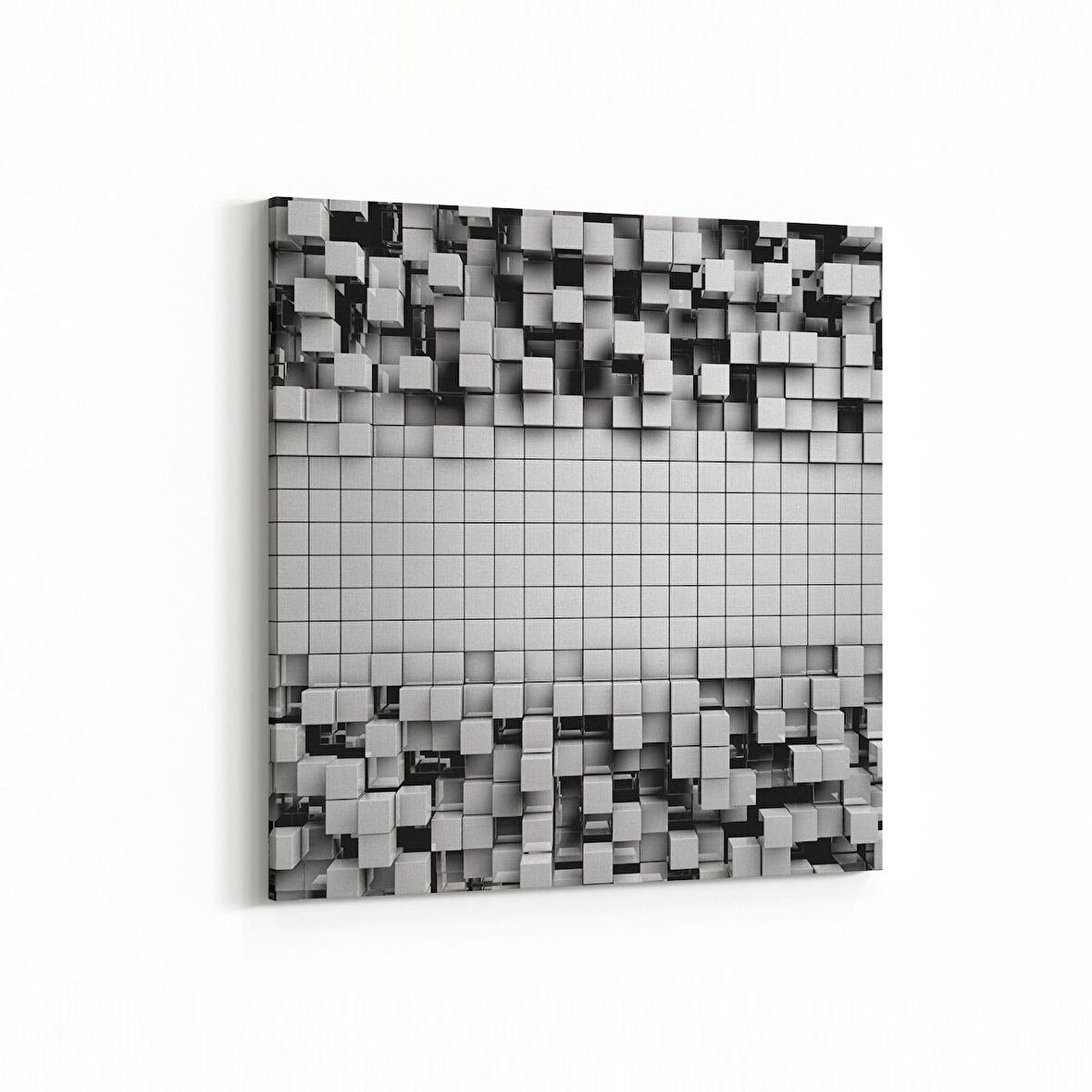 Olla 10024K Abstract 3 Boyut Görsel Kare Kanvas Tablo (Ölçü: 30X30)