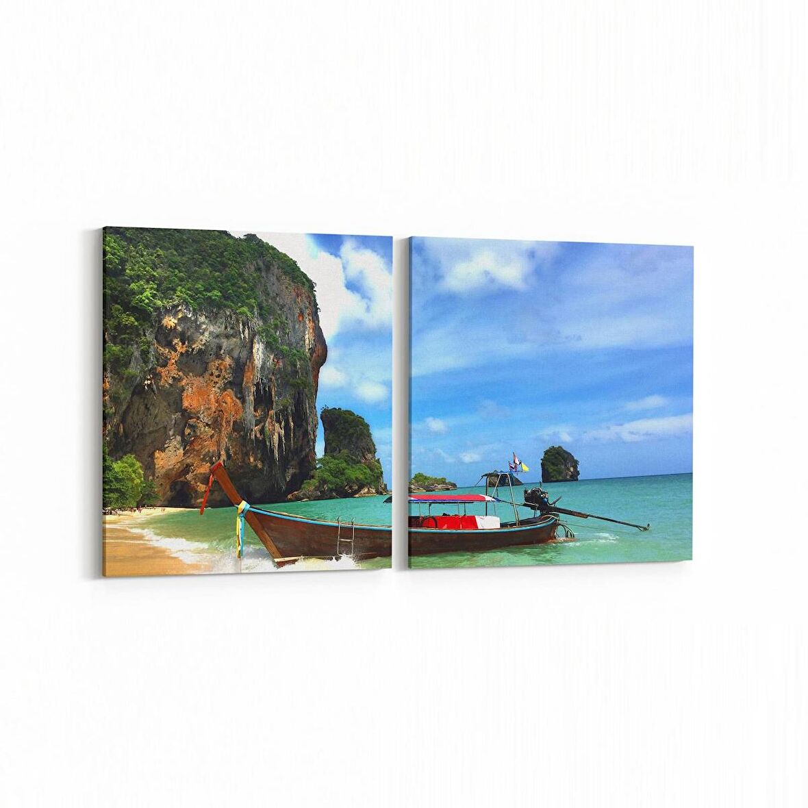 Olla 14472K2Y Doğa / Manzara Görseli Kare 2'li Yatay Kanvas Tablo (Ölçü: 105X50)