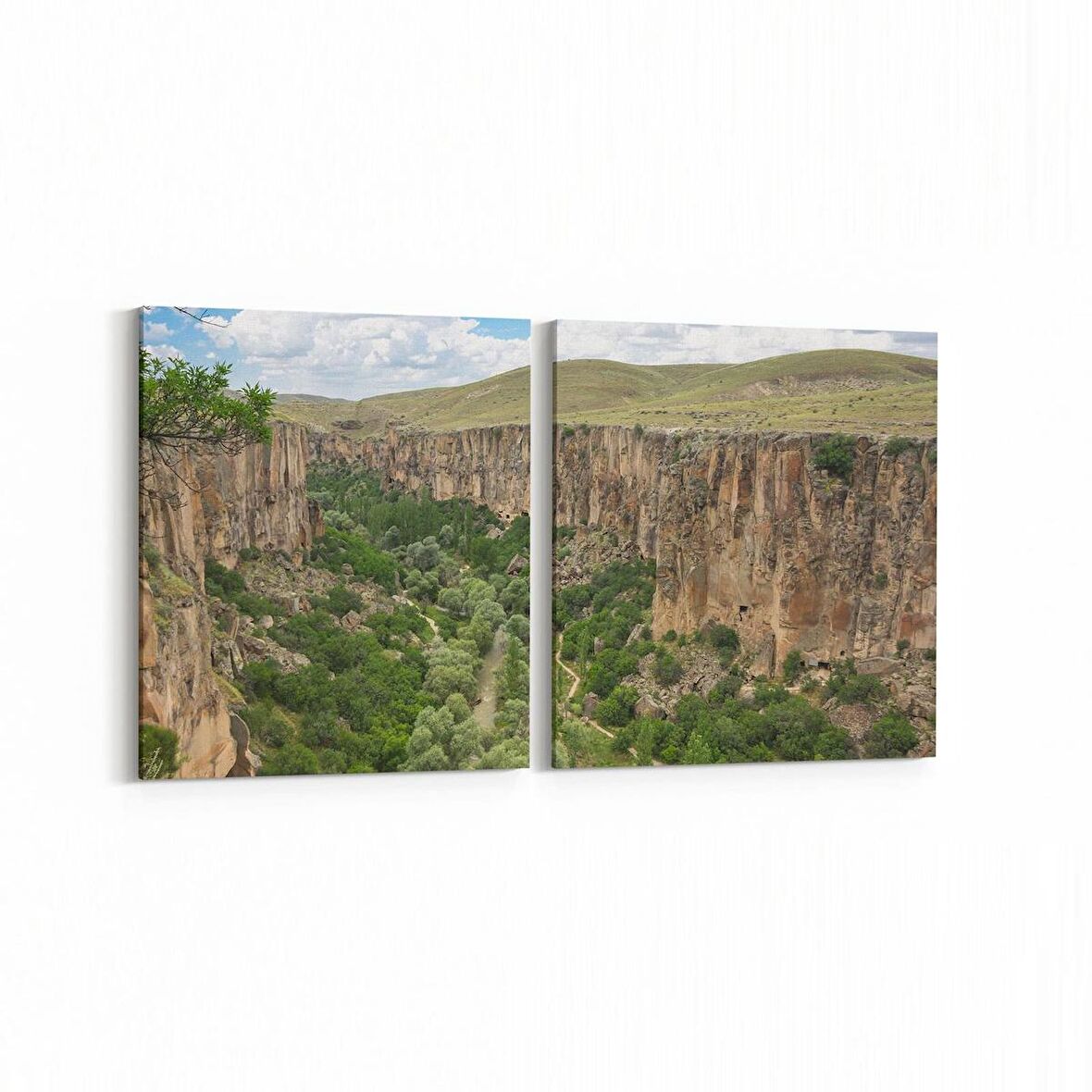 Olla 14063K2Y Doğa / Manzara Görseli Kare 2'li Yatay Kanvas Tablo (Ölçü: 145X70)