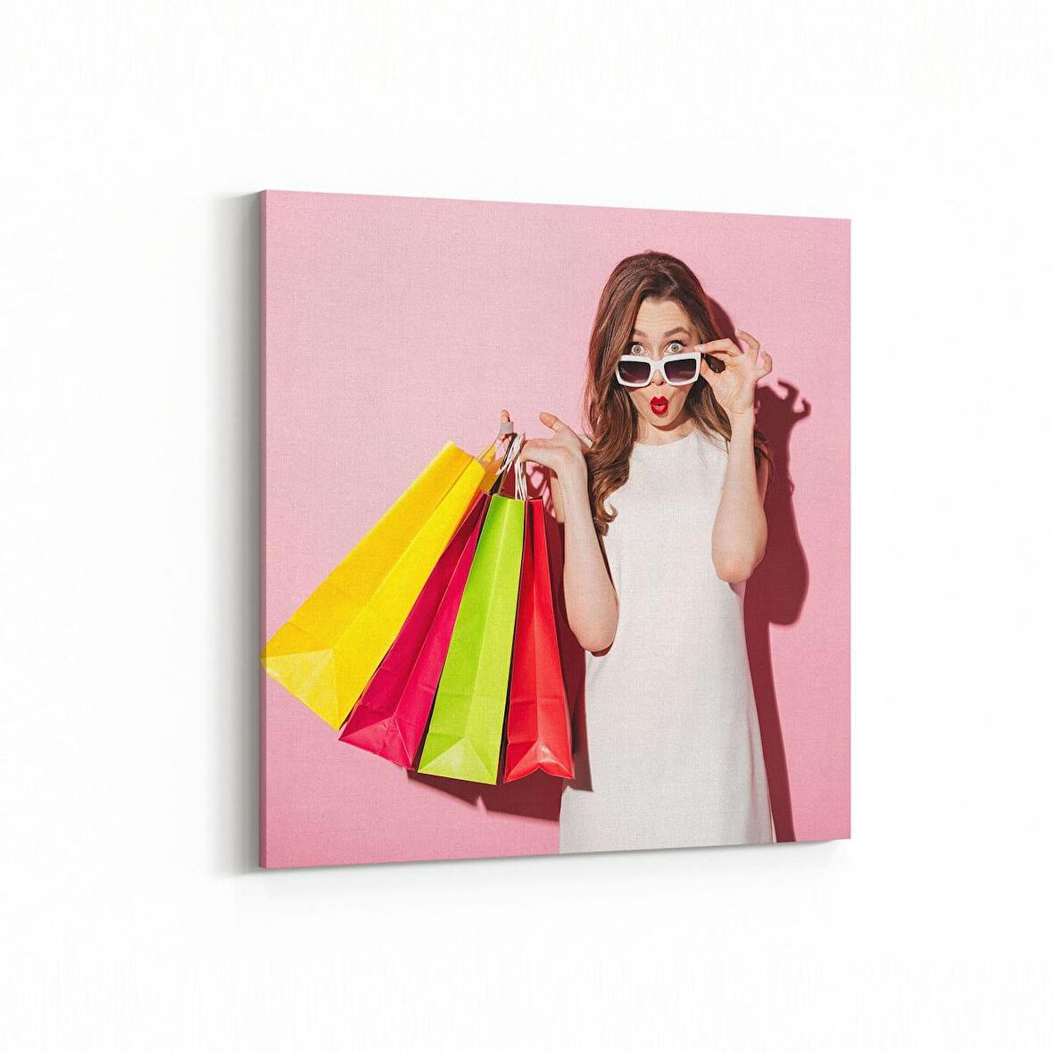 Olla 16989K Model / Manken Görseli Kare Kanvas Tablo (Ölçü: 30X30)