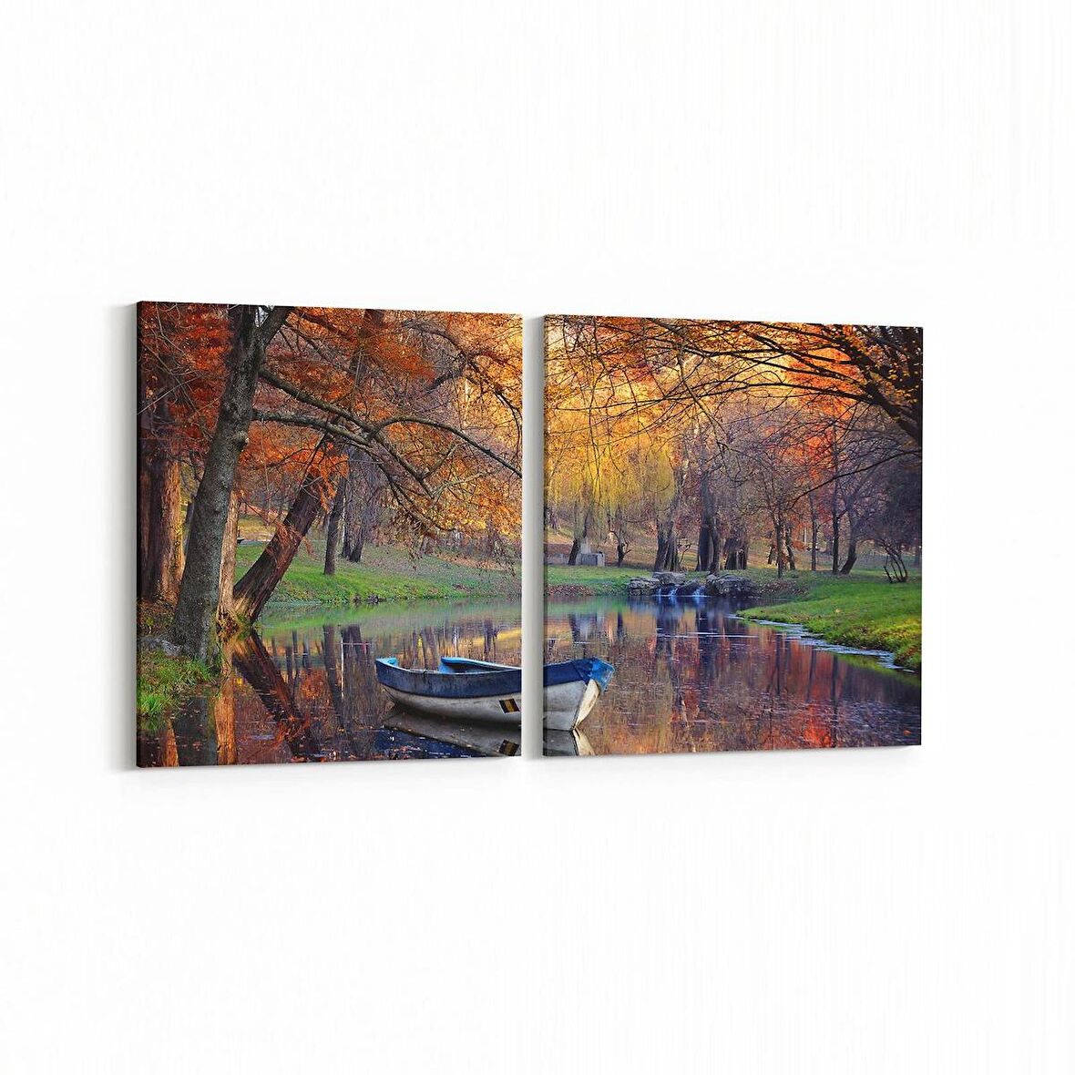 Olla 13154K2Y Doğa / Manzara Görseli Kare 2'li Yatay Kanvas Tablo (Ölçü: 125X60)