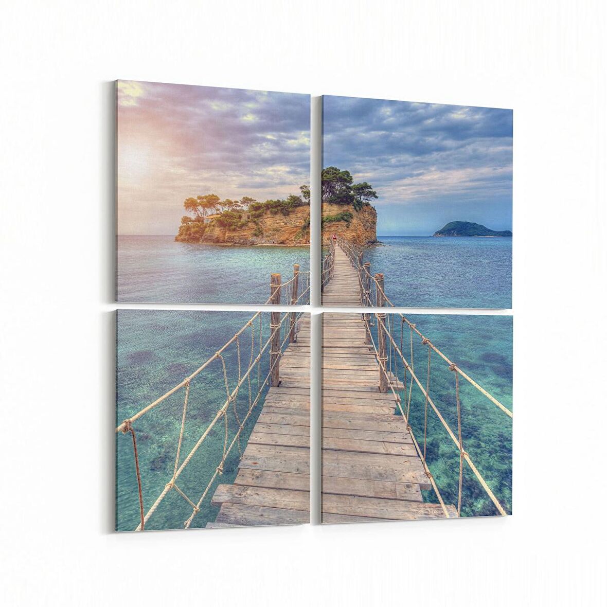 Olla 13701K4 Doğa / Manzara Görseli Kare 4'lü Kanvas Tablo (Ölçü: 125X125)