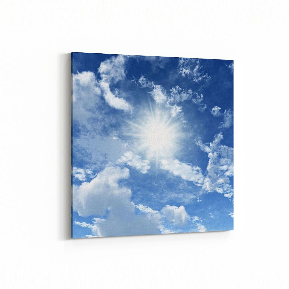 Olla 15518K Gökyüzü Bulut Görseli  Kare Kanvas Tablo (Ölçü: 60X60)