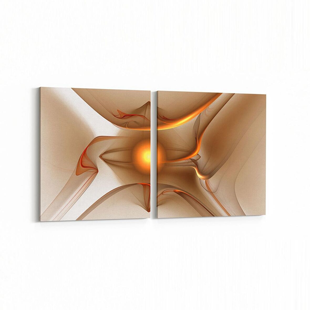 Olla 10150K2Y Abstract Görsel Kare 2'li Yatay Kanvas Tablo (Ölçü: 65X30)