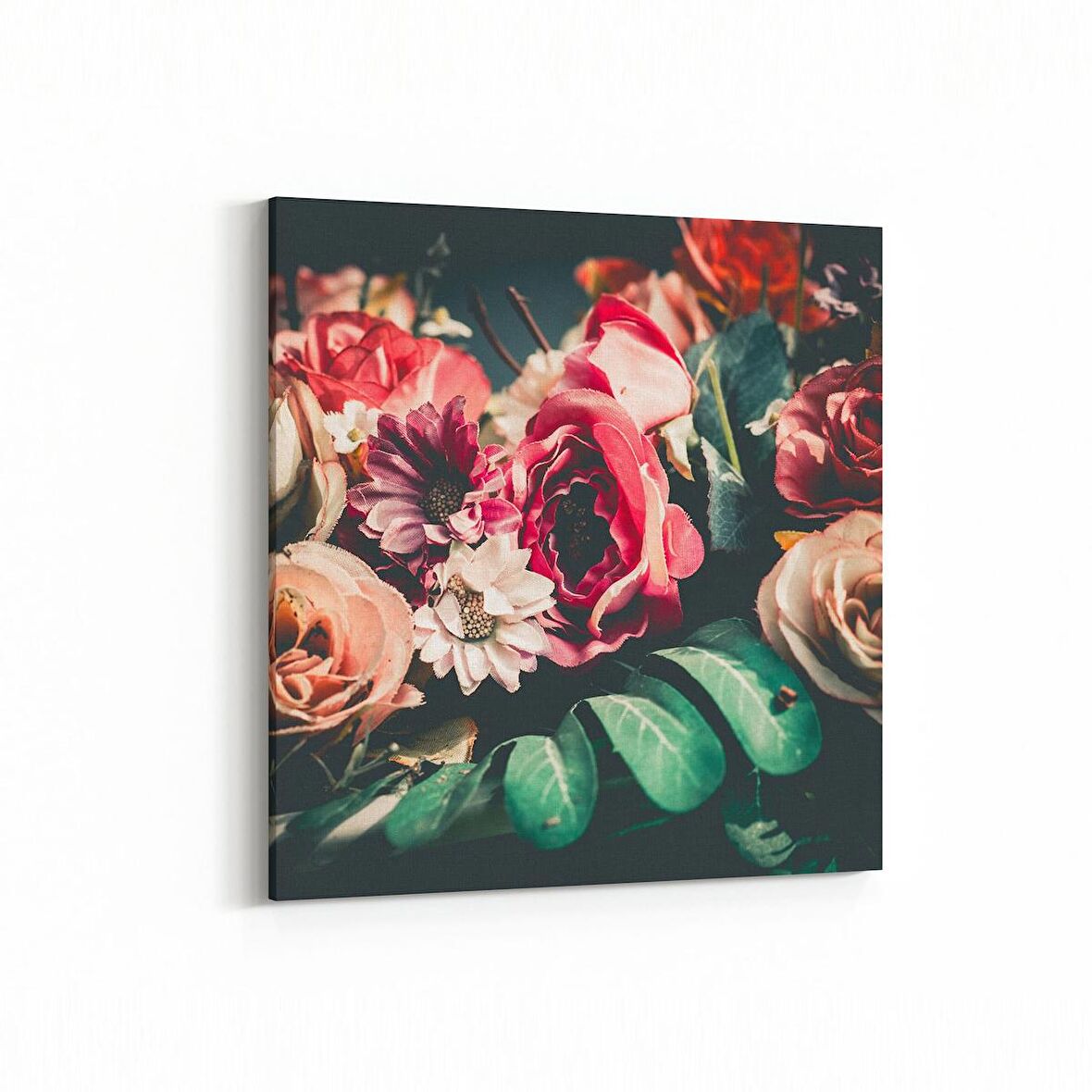 Olla 11781K Çiçek Görseli Kare Kanvas Tablo (Ölçü: 25X25)