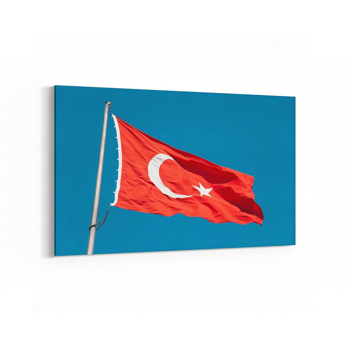 Olla 17545Y Türk Bayrağı Görseli Yatay Kanvas Tablo (Ölçü: 120X80)