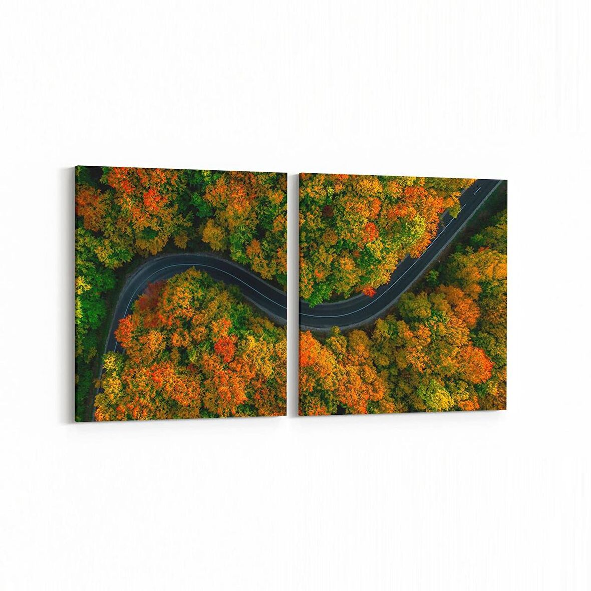 Olla 14467K2Y Doğa / Manzara Görseli Kare 2'li Yatay Kanvas Tablo (Ölçü: 85X40)