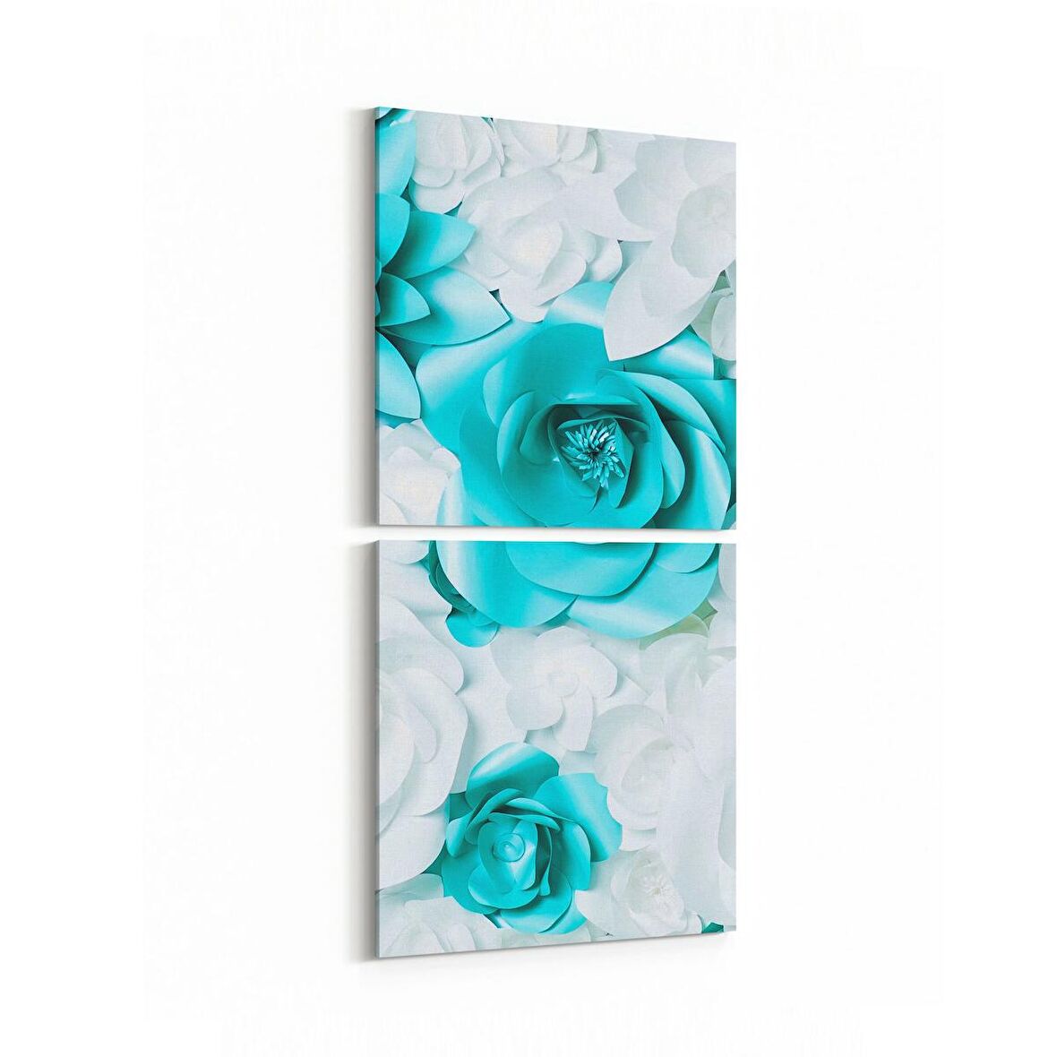 Olla 11585K2D Çiçek Görseli Kare 2'li Dikey Kanvas Tablo (Ölçü: 30X65)