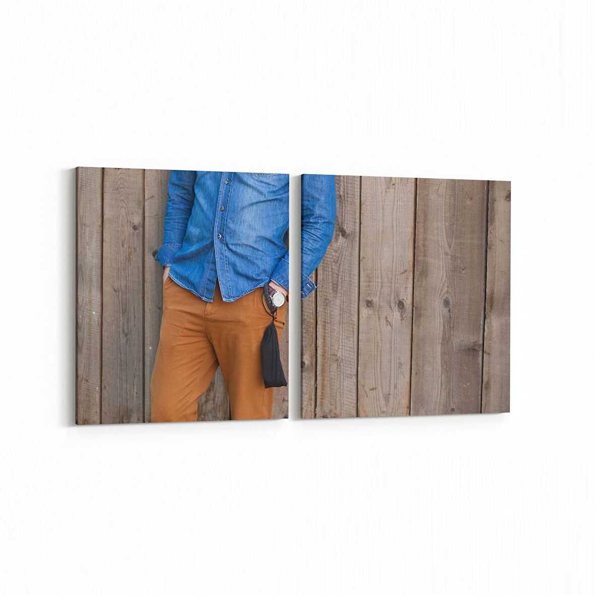 Olla 16749K2Y Model / Manken Görseli 2'li Yatay Kanvas Tablo (Ölçü: 85X40)