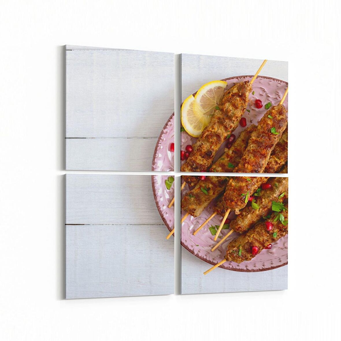 Olla 15059K4 Gıda Görseli Kare 4'lü Kanvas Tablo (Ölçü: 125X125)