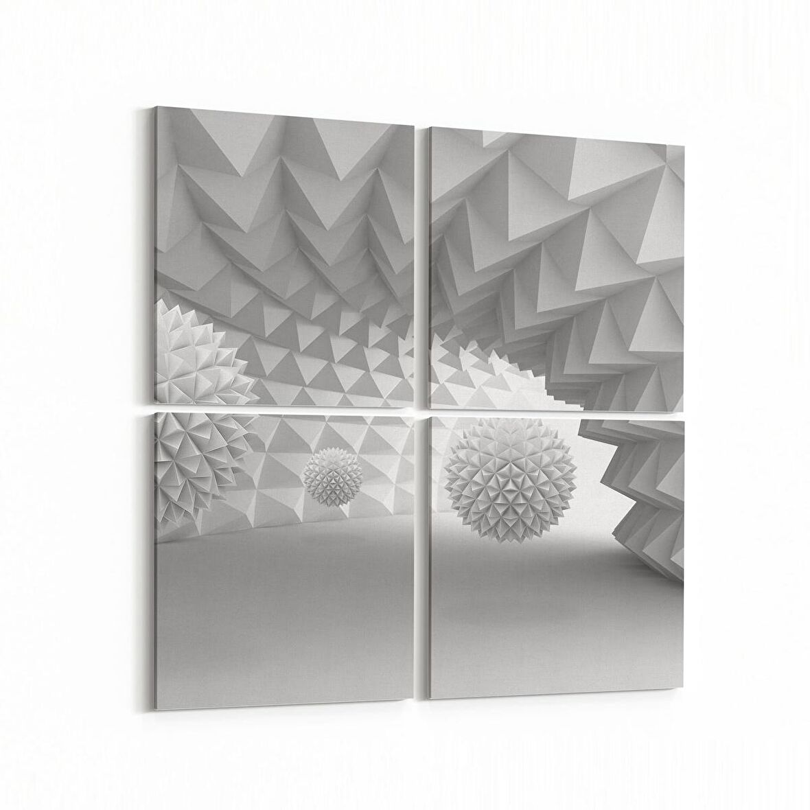 Olla 10429K4 Abstract Tünel Görsel Kare 4'lü Kanvas Tablo (Ölçü: 105X105)