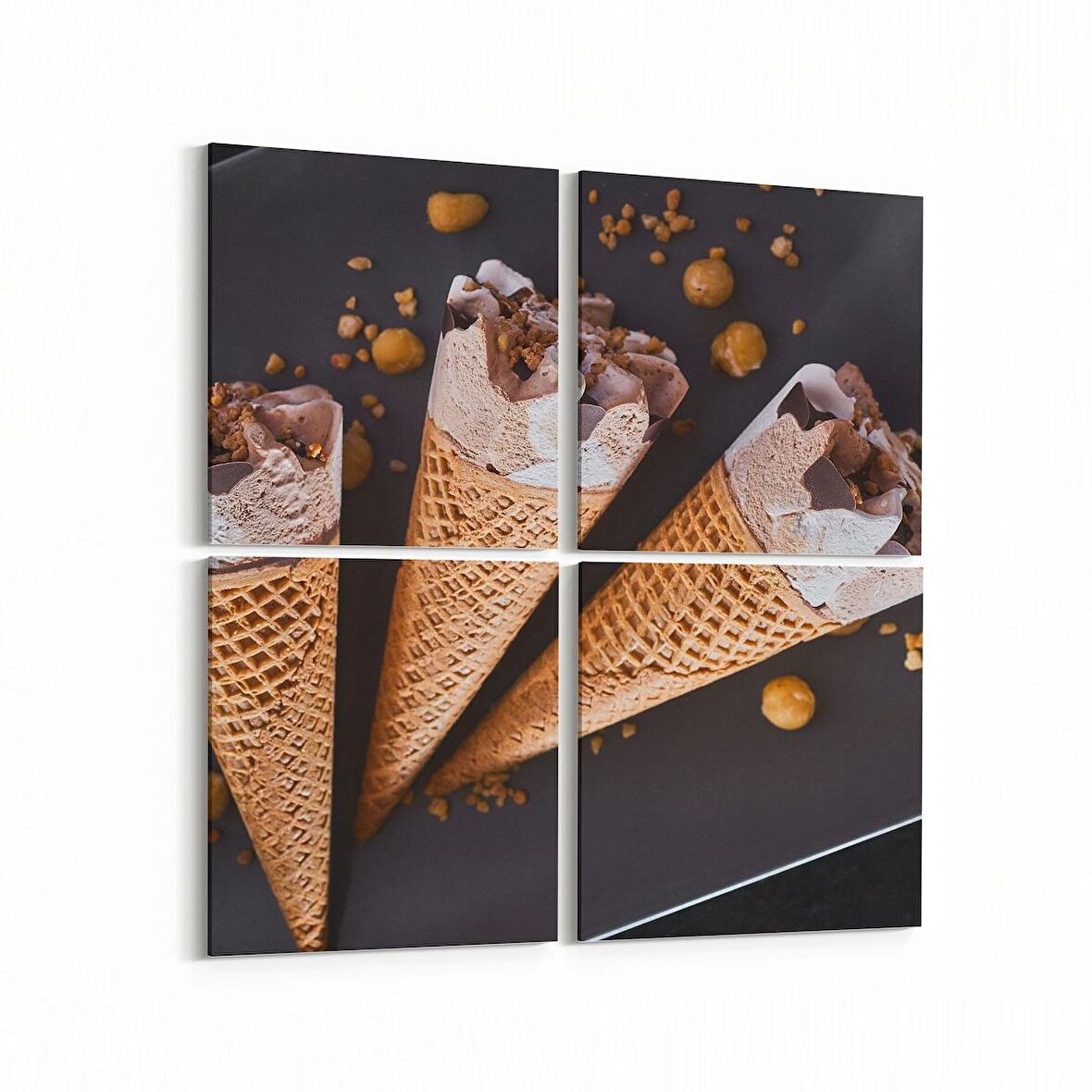 Olla 14990K4 Gıda Görseli Kare 4'lü Kanvas Tablo (Ölçü: 65X65)