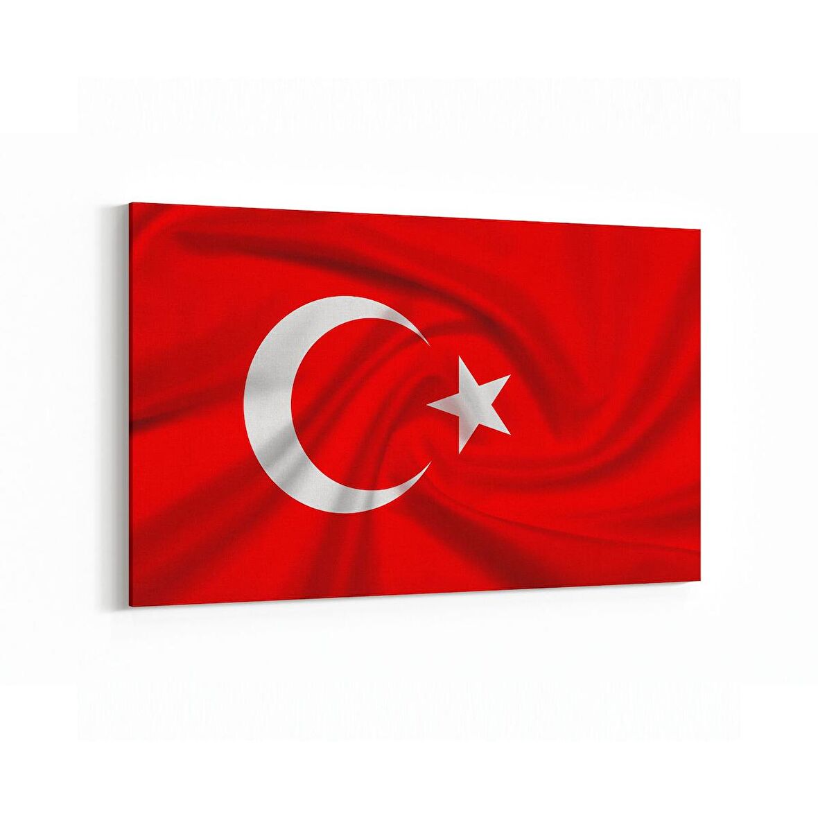 Olla 17574Y Türk Bayrağı Görseli Yatay Kanvas Tablo (Ölçü: 30X20)