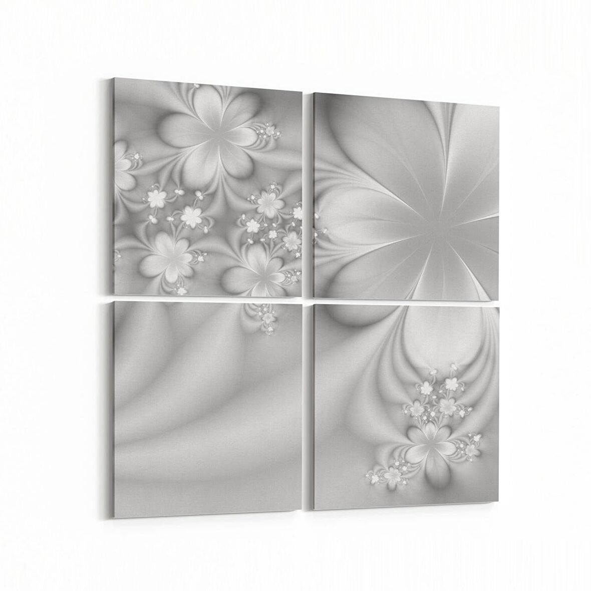 Olla 10327K4 Abstract Görsel Kare 4'lü Kanvas Tablo (Ölçü: 145X145)