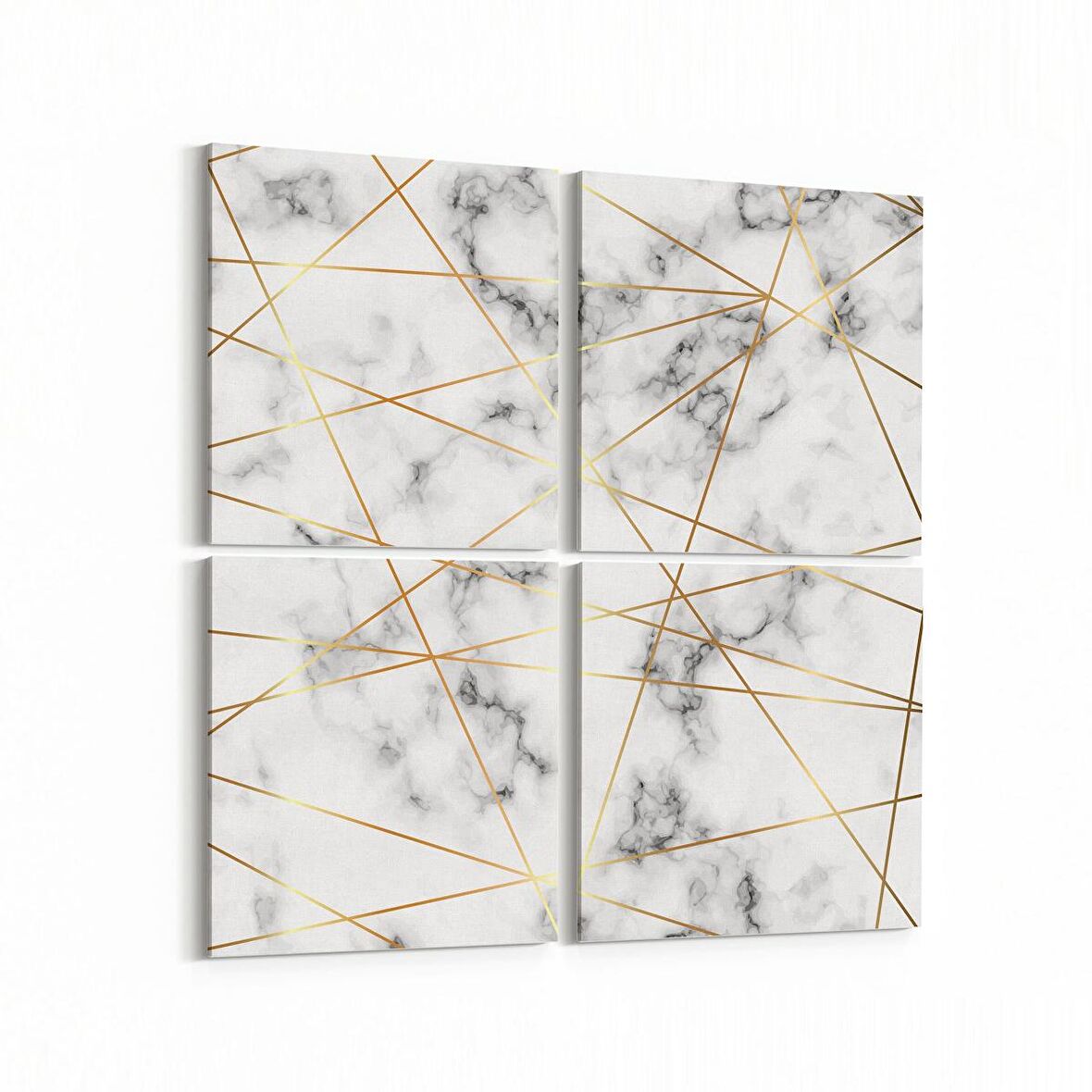 Olla 16728K4 Mermer Desen Görsel Kare 4'lü Kanvas Tablo (Ölçü: 105X105)