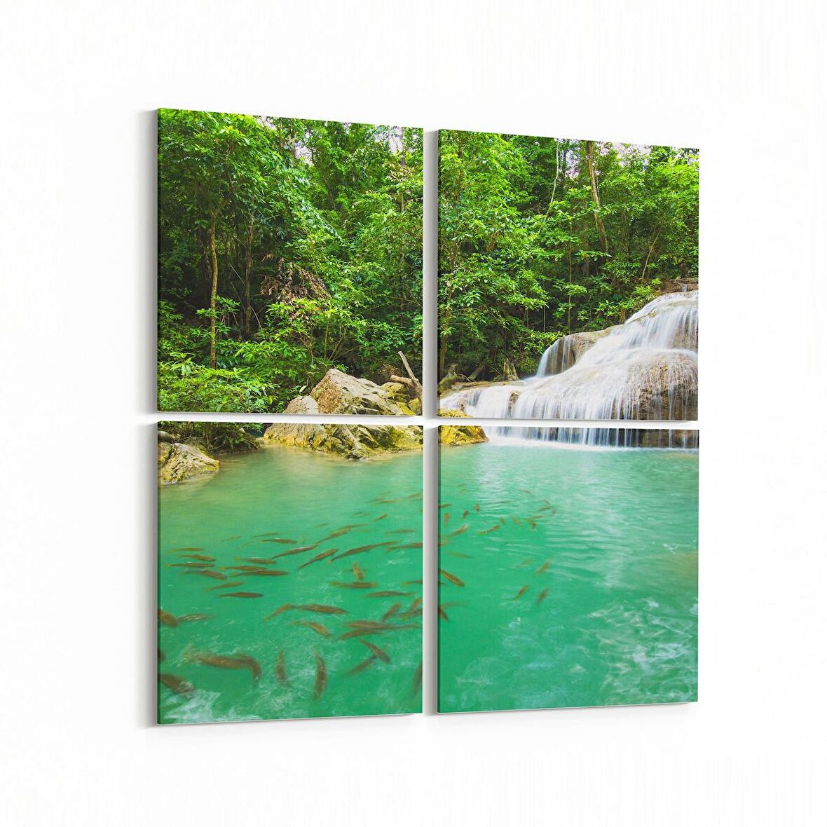 Olla 13687K4 Doğa / Manzara Görseli Kare 4'lü Kanvas Tablo (Ölçü: 125X125)