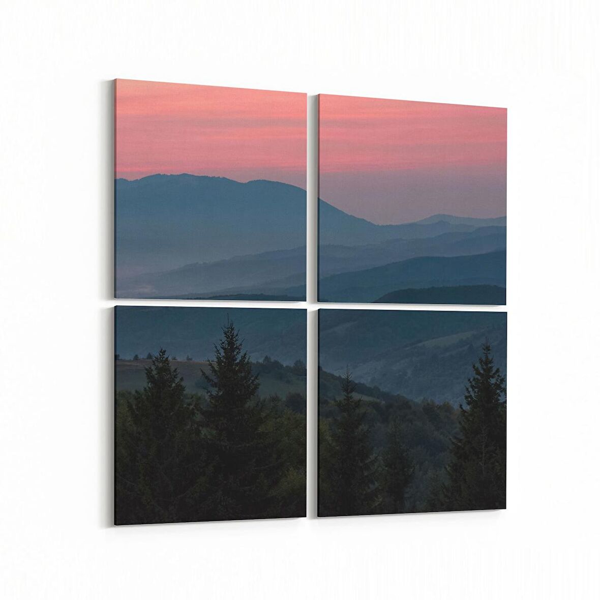 Olla 14426K4 Doğa / Manzara Görseli Kare 4'lü Kanvas Tablo (Ölçü: 145X145)